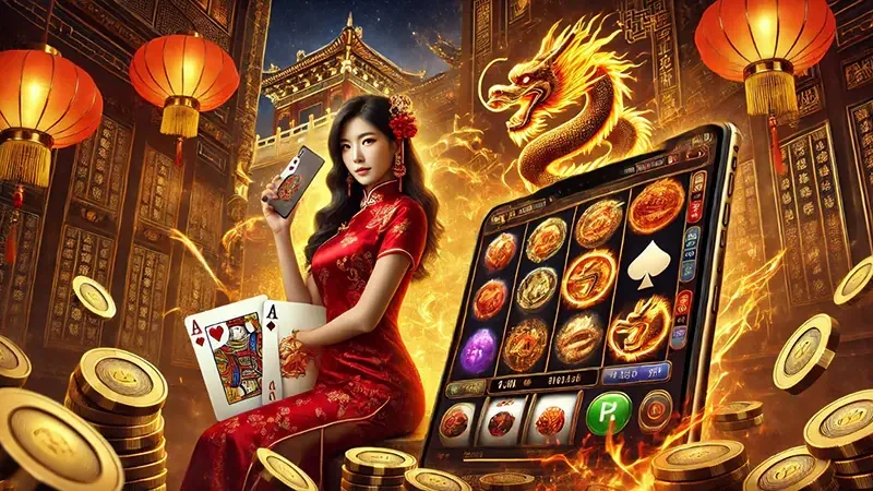 Ilustrasi permainan slot QQNUSA dengan susunan reel digital